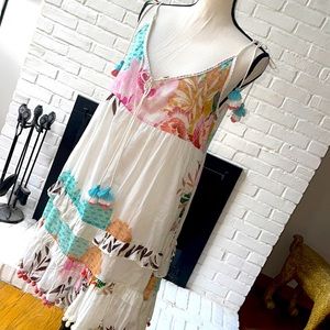 Festival dress L  | NWT BOHO ROYALTY | Z & L Pom Pom Summer Dress | European